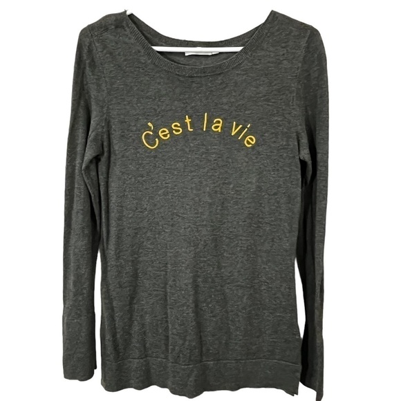 “c’est La Vie” Knit long sleeve sweater - Picture 2 of 7